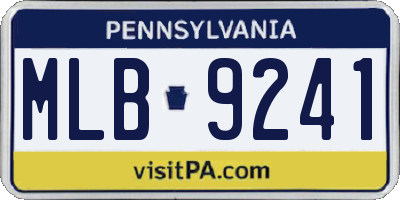 PA license plate MLB9241