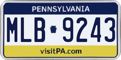 PA license plate MLB9243