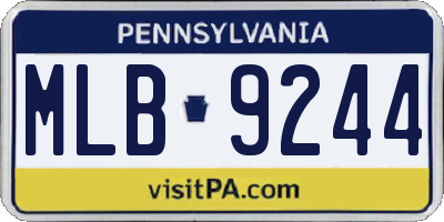 PA license plate MLB9244