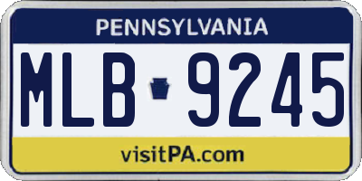 PA license plate MLB9245