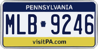 PA license plate MLB9246
