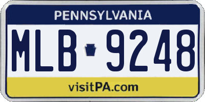 PA license plate MLB9248