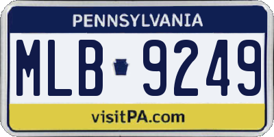PA license plate MLB9249