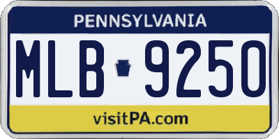 PA license plate MLB9250