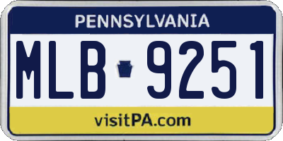 PA license plate MLB9251