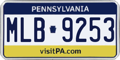 PA license plate MLB9253
