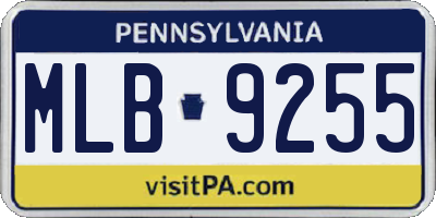 PA license plate MLB9255