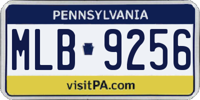 PA license plate MLB9256
