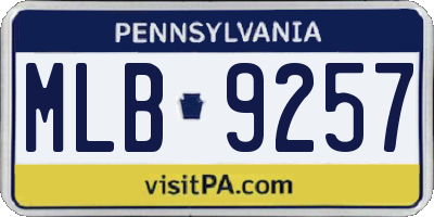 PA license plate MLB9257