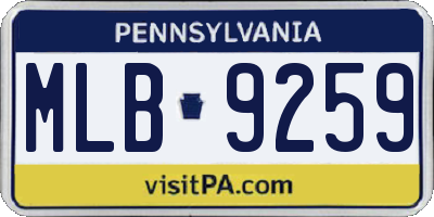 PA license plate MLB9259
