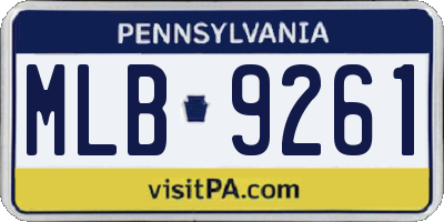 PA license plate MLB9261