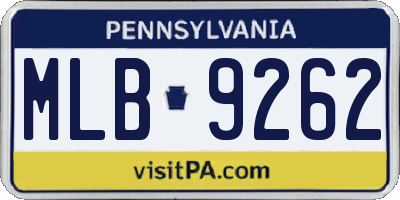 PA license plate MLB9262