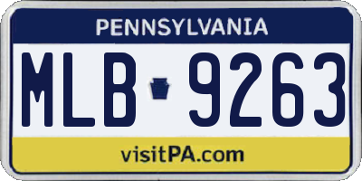 PA license plate MLB9263