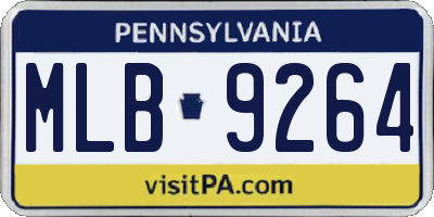 PA license plate MLB9264