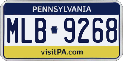 PA license plate MLB9268