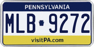 PA license plate MLB9272