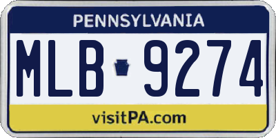 PA license plate MLB9274