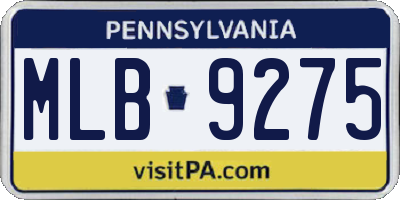 PA license plate MLB9275