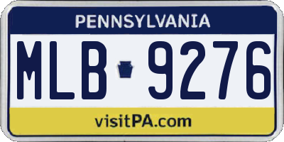 PA license plate MLB9276