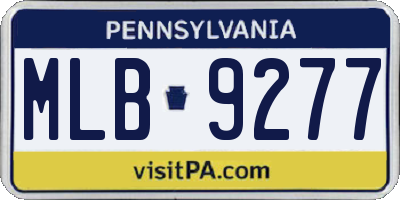 PA license plate MLB9277