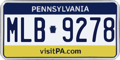 PA license plate MLB9278