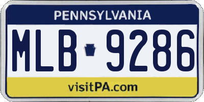 PA license plate MLB9286