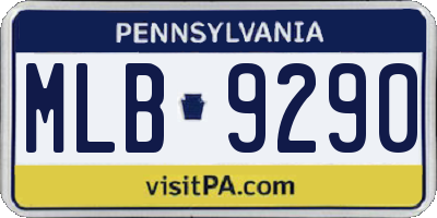 PA license plate MLB9290