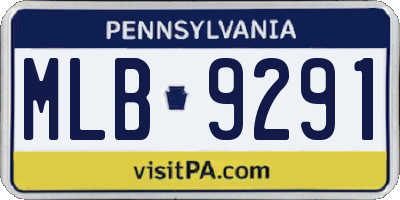 PA license plate MLB9291