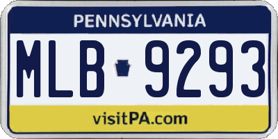 PA license plate MLB9293