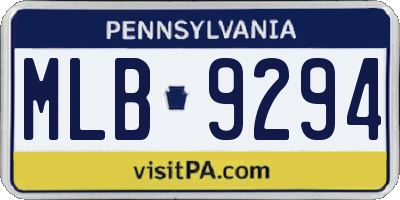 PA license plate MLB9294