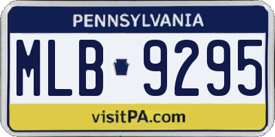 PA license plate MLB9295