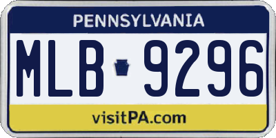 PA license plate MLB9296