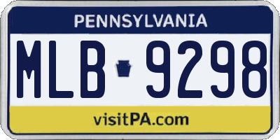 PA license plate MLB9298