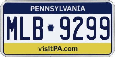PA license plate MLB9299