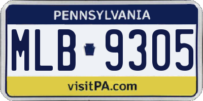 PA license plate MLB9305