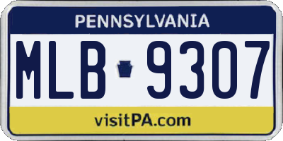 PA license plate MLB9307