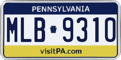 PA license plate MLB9310