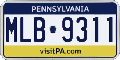 PA license plate MLB9311
