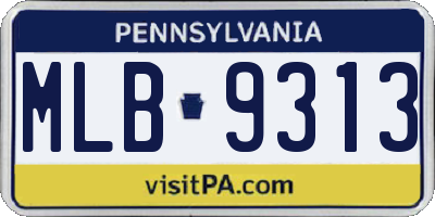 PA license plate MLB9313