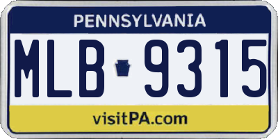 PA license plate MLB9315