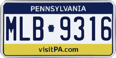 PA license plate MLB9316
