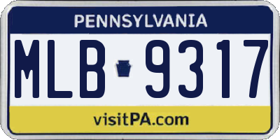 PA license plate MLB9317
