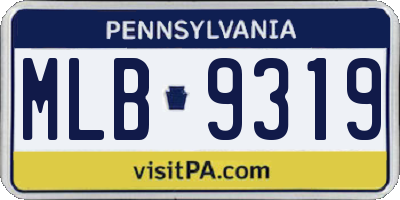 PA license plate MLB9319