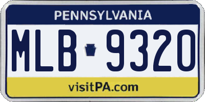 PA license plate MLB9320