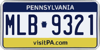 PA license plate MLB9321