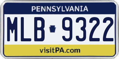 PA license plate MLB9322