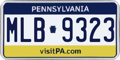PA license plate MLB9323
