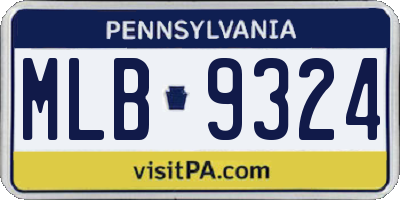 PA license plate MLB9324
