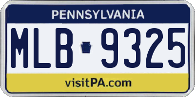 PA license plate MLB9325