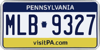 PA license plate MLB9327